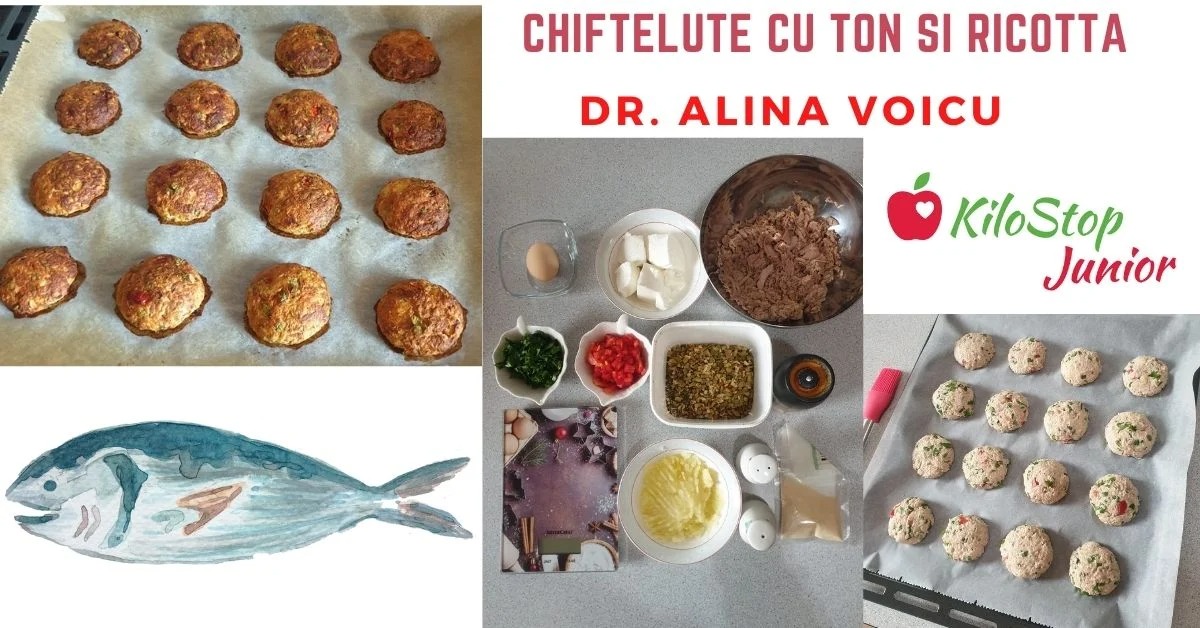 Rețetă sănătoasă pentru copii - Chifteluțe de ton cu ricotta