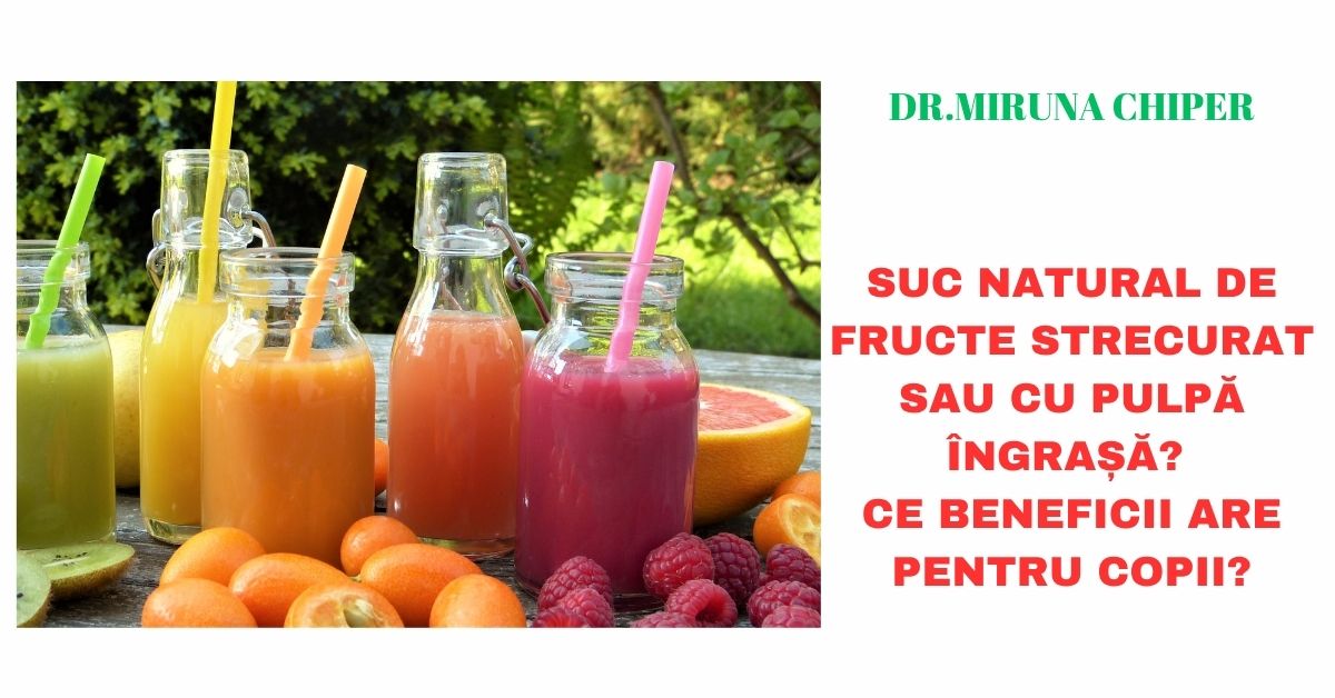 Suc natural de fructe strecurat sau cu pulpă – îngrașă?